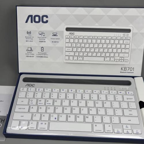 双设备可切换超薄静音充电办公无线蓝牙键盘